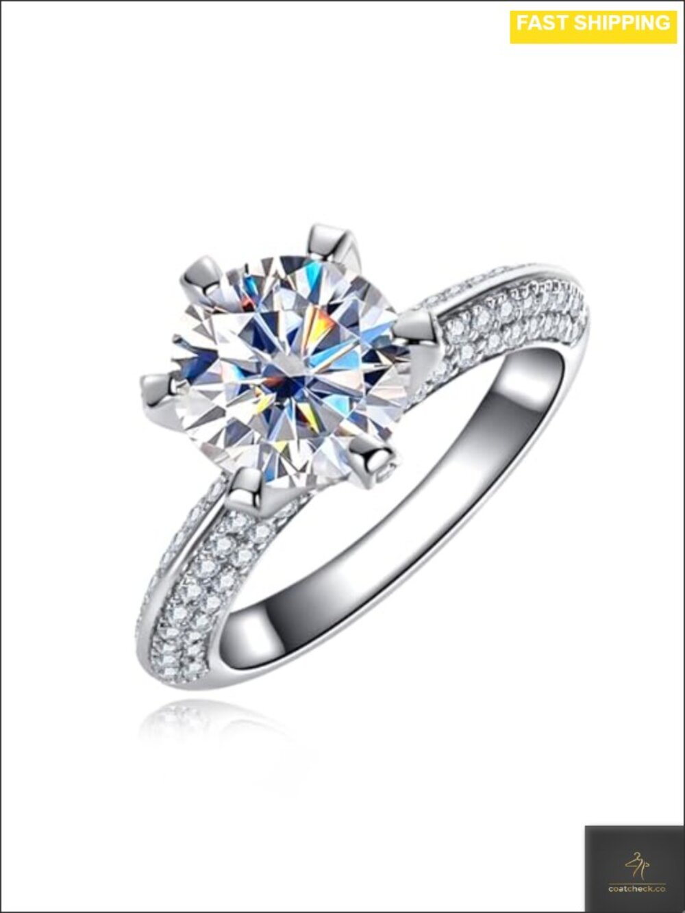 AnuClub Oval Cut Moissanite Engagement Ring 925 Sterling Silver